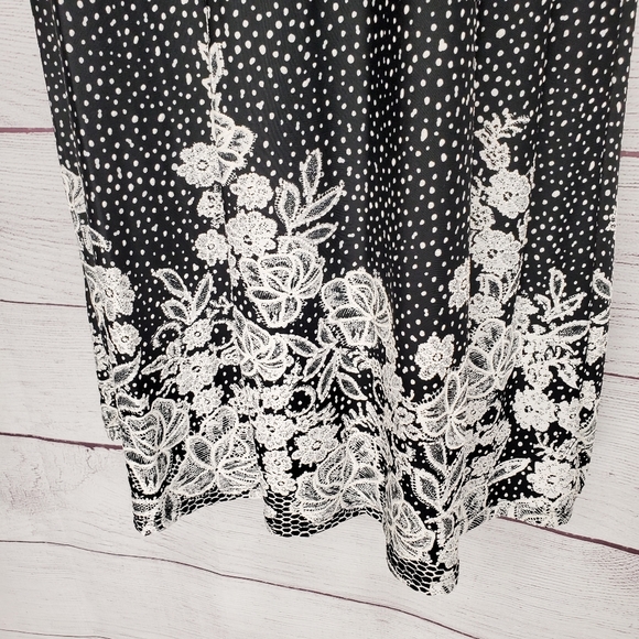 Espresso Black Dress with Polka Dots Lace Detail S - Picture 3 of 6